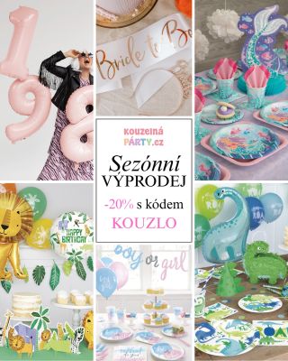 Sezónní VÝPRODEJ!☀️ Sleva 20% na vše s kódem KOUZLO a doprava jen za 29kč. Tak neváhej a mrkni na kouzelnaparty.cz 🥳...